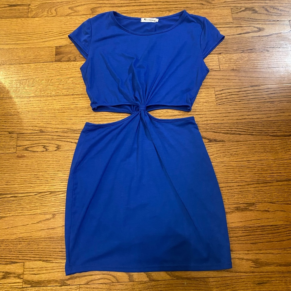 Fashion Nova Royal Blue Cut-Out Mini Dress